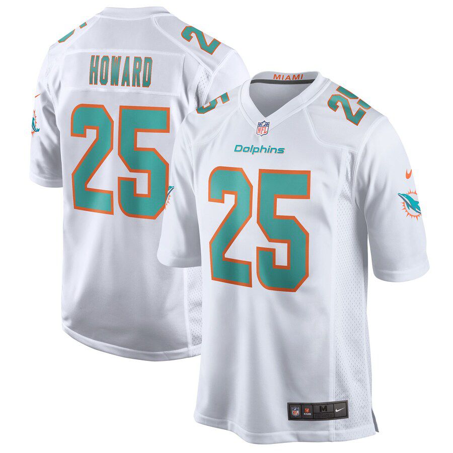 Men Miami Dolphins 25 Xavien Howard Nike White Player Game NFL Jersey